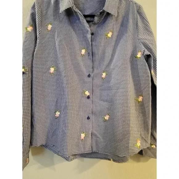 Collective Concepts Plaid Open Back Blouse - Picture 2 of 6